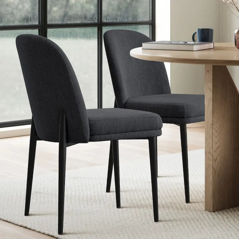 Silla de comedor tapizada en lino (juego de 2)
