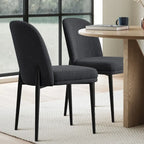 Silla de comedor tapizada en lino (juego de 2)