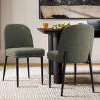 Silla de comedor tapizada en lino (juego de 2)