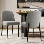 Silla de comedor tapizada en lino (juego de 2)