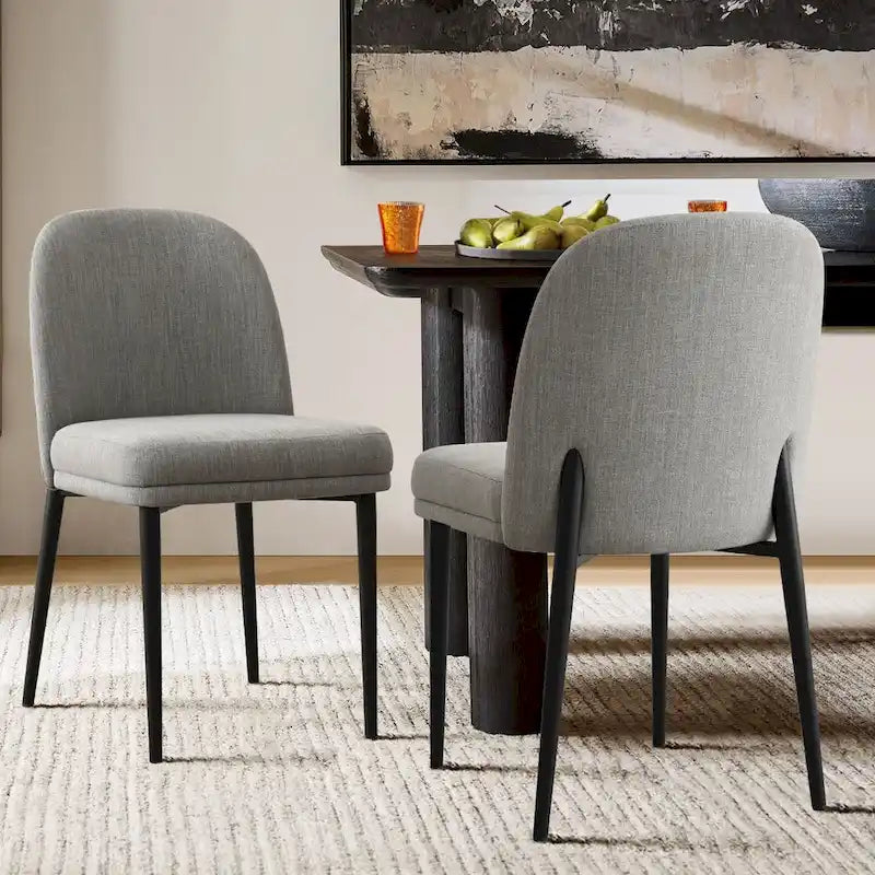 Silla de comedor tapizada en lino (juego de 2)