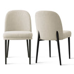 Silla de comedor tapizada en lino (juego de 2)