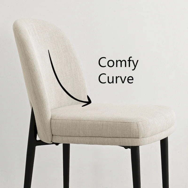 Silla de comedor tapizada en lino (juego de 2)