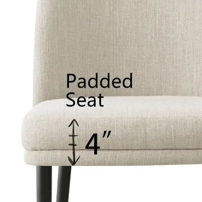 Silla de comedor tapizada en lino (juego de 2)