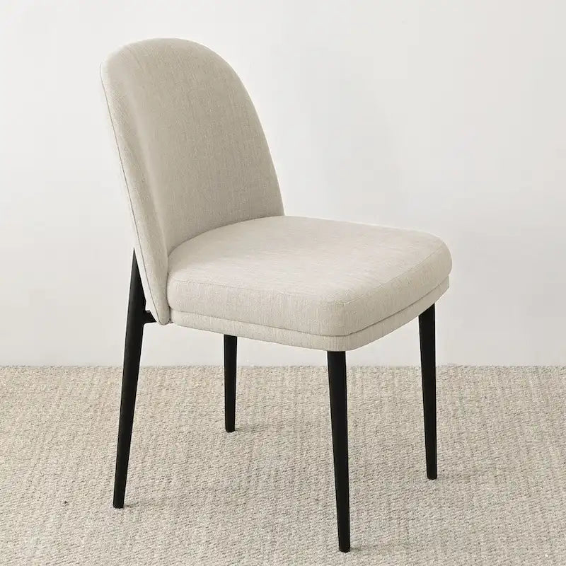 Silla de comedor tapizada en lino (juego de 2)