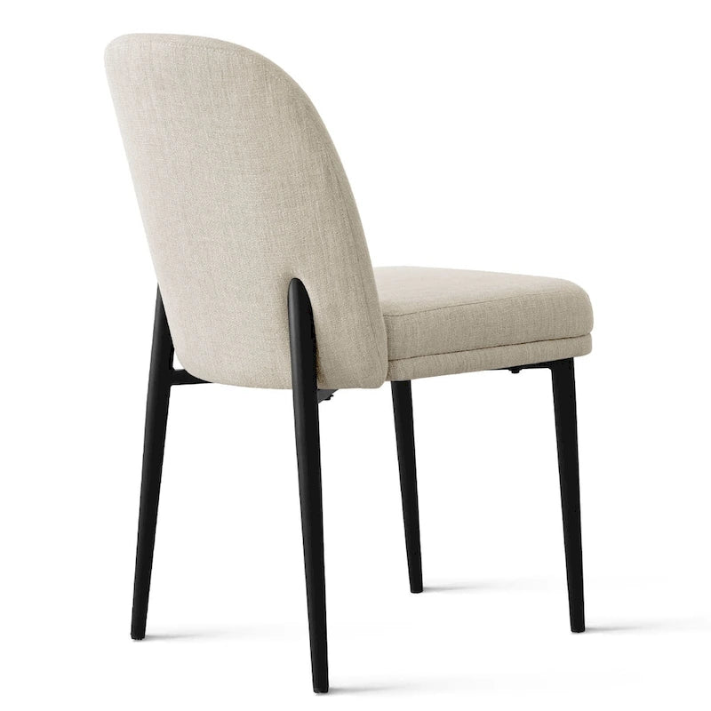 Silla de comedor tapizada en lino (juego de 2)