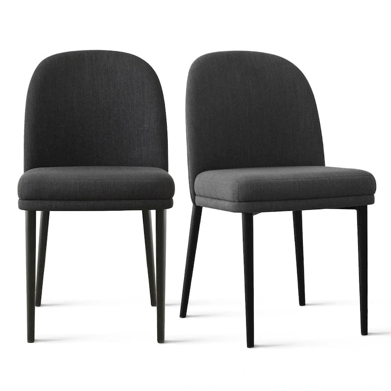 Silla de comedor tapizada en lino (juego de 2)