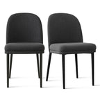 Silla de comedor tapizada en lino (juego de 2)