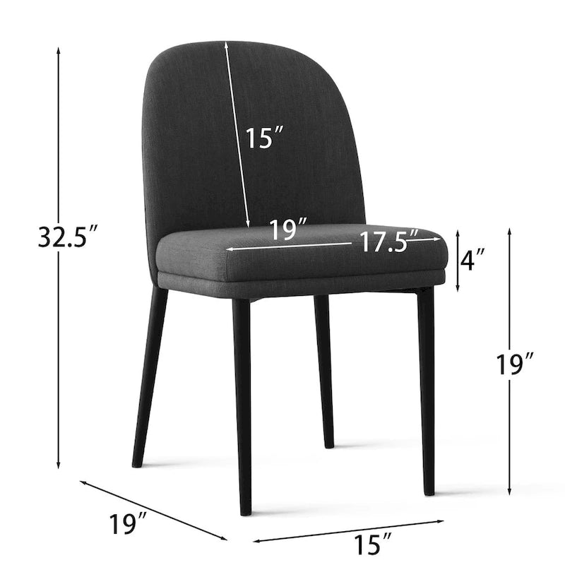 Silla de comedor tapizada en lino (juego de 2)