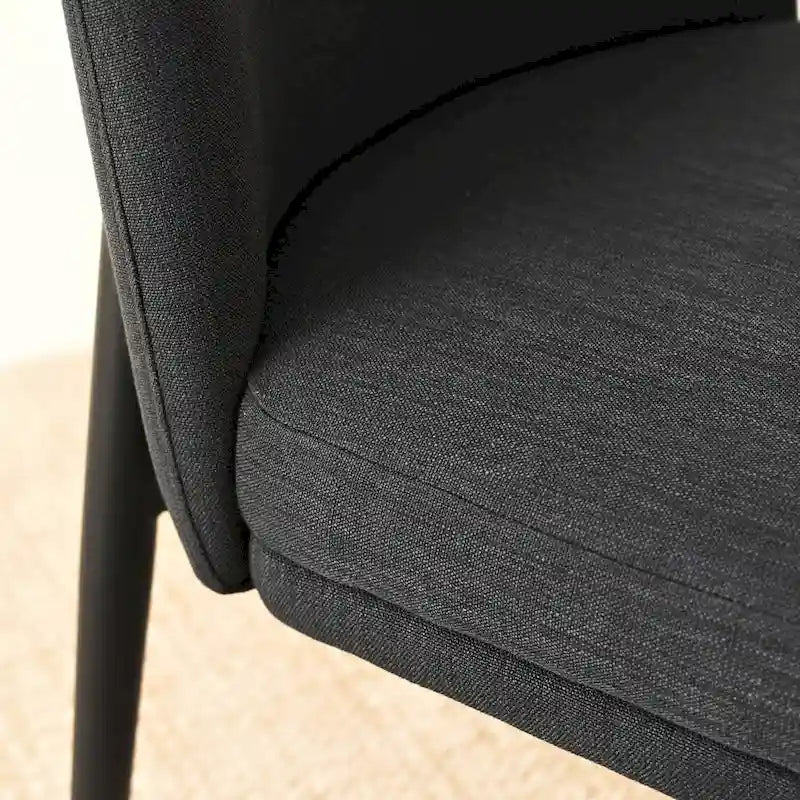 Silla de comedor tapizada en lino (juego de 2)