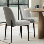 Silla de comedor tapizada en lino (juego de 2)