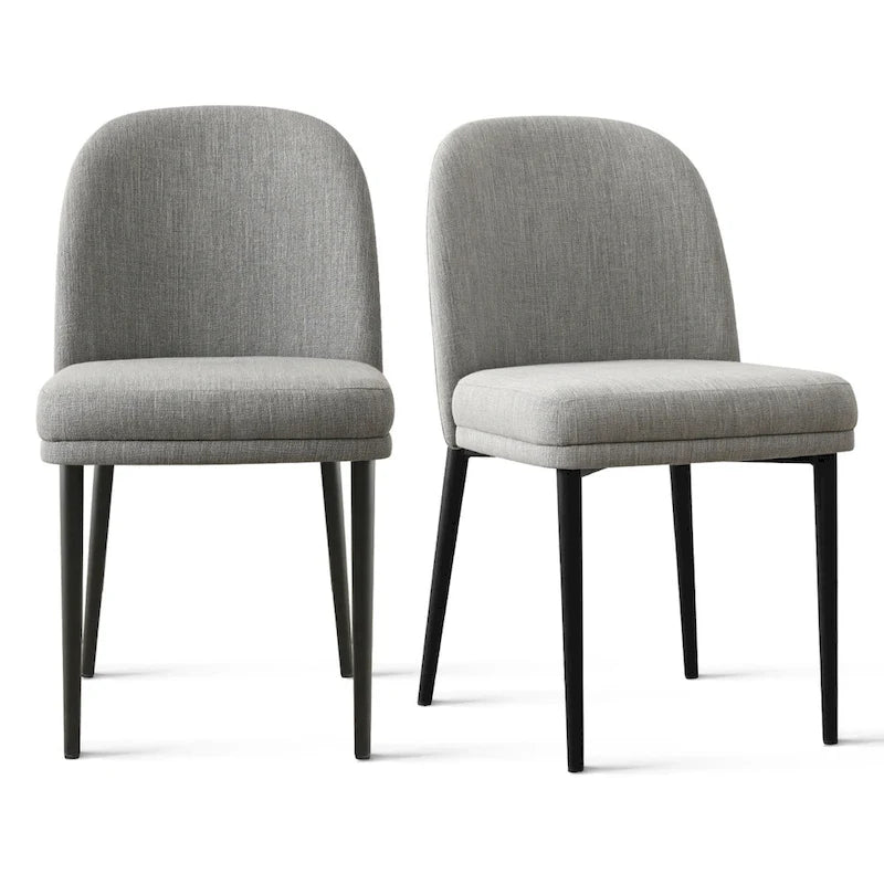 Silla de comedor tapizada en lino (juego de 2)