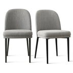 Silla de comedor tapizada en lino (juego de 2)