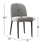 Silla de comedor tapizada en lino (juego de 2)