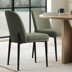 Silla de comedor tapizada en lino (juego de 2)