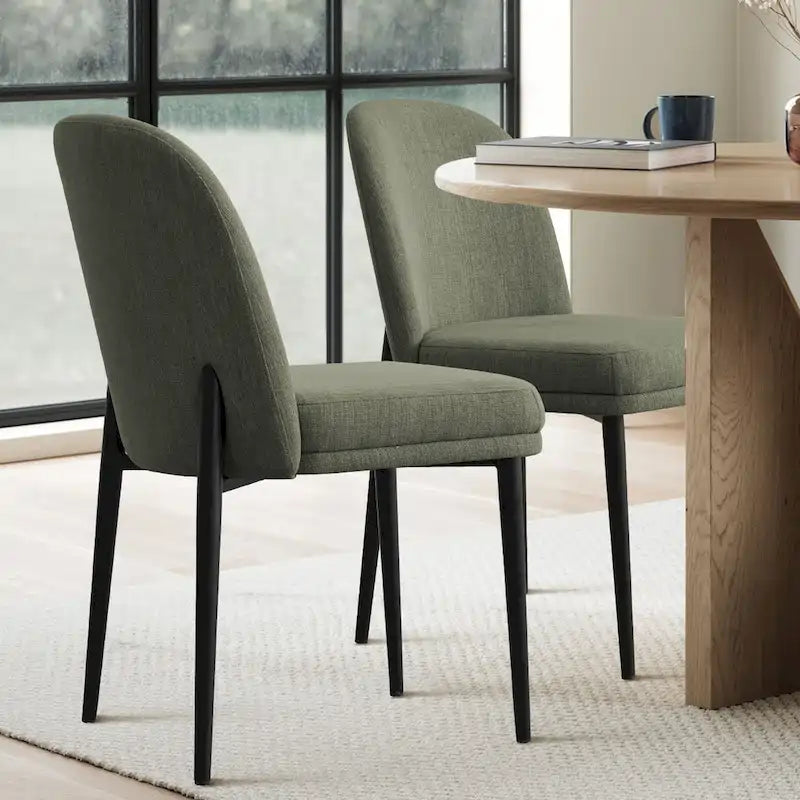 Silla de comedor tapizada en lino (juego de 2)