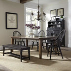  Hearthstone Ridge Tobacco & Black 6 Piece Rectangular Table Set