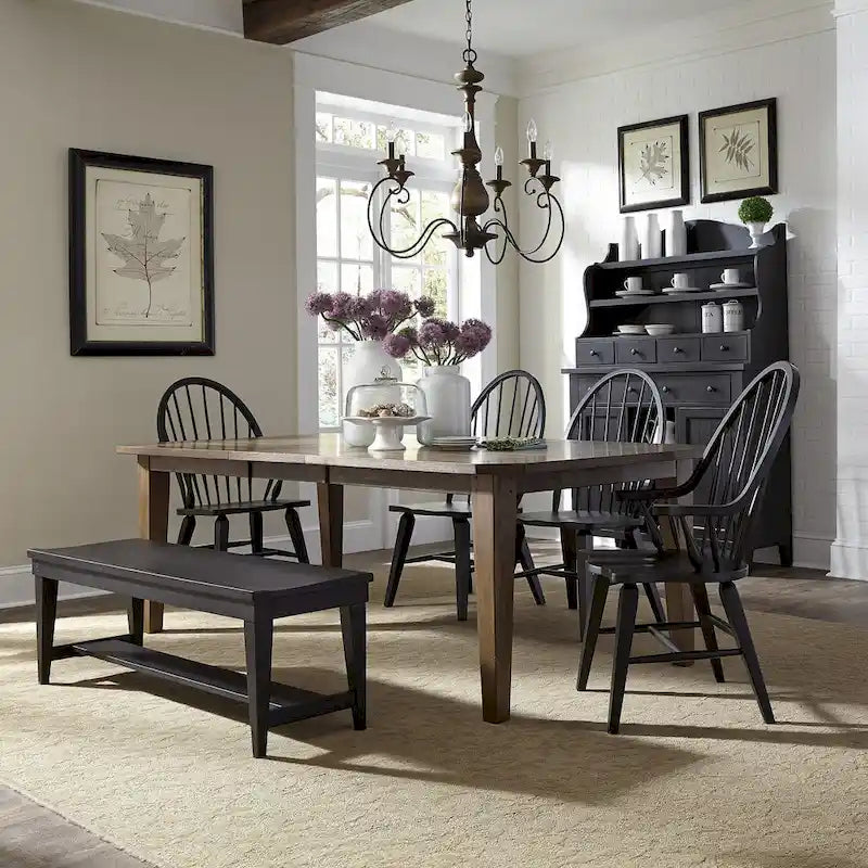  Hearthstone Ridge Tobacco & Black 6 Piece Rectangular Table Set