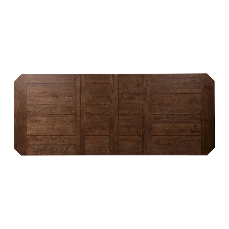 Juego de mesa rectangular de 6 piezas, tabaco y negro
