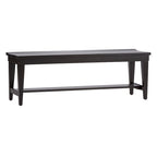 Juego de mesa rectangular de 6 piezas, tabaco y negro
