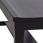 Juego de mesa rectangular de 6 piezas, tabaco y negro