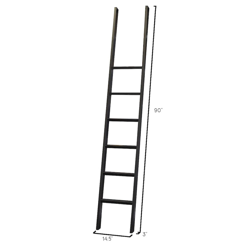 Pared de estantería de 8 pies de altura con escalera, organizador de almacenamiento, estante de exhibición para oficina, marrón - 120W x 94H x 15D