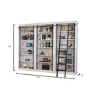 Pared de estantería de 8 pies de altura con escalera, organizador de almacenamiento, estante de exhibición para oficina, marrón - 120W x 94H x 15D