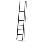 Pared de estantería de 8 pies de altura con escalera, organizador de almacenamiento, estante de exhibición para oficina, marrón - 120W x 94H x 15D