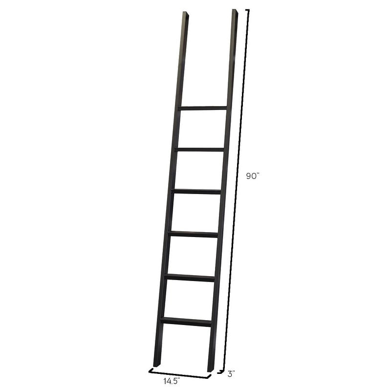 Pared de estantería de 8 pies de altura con escalera, organizador de almacenamiento, estante de exhibición para oficina, marrón - 120W x 94H x 15D