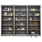 Pared de estantería de 8 pies de altura con escalera, organizador de almacenamiento, estante de exhibición para oficina, marrón - 120W x 94H x 15D