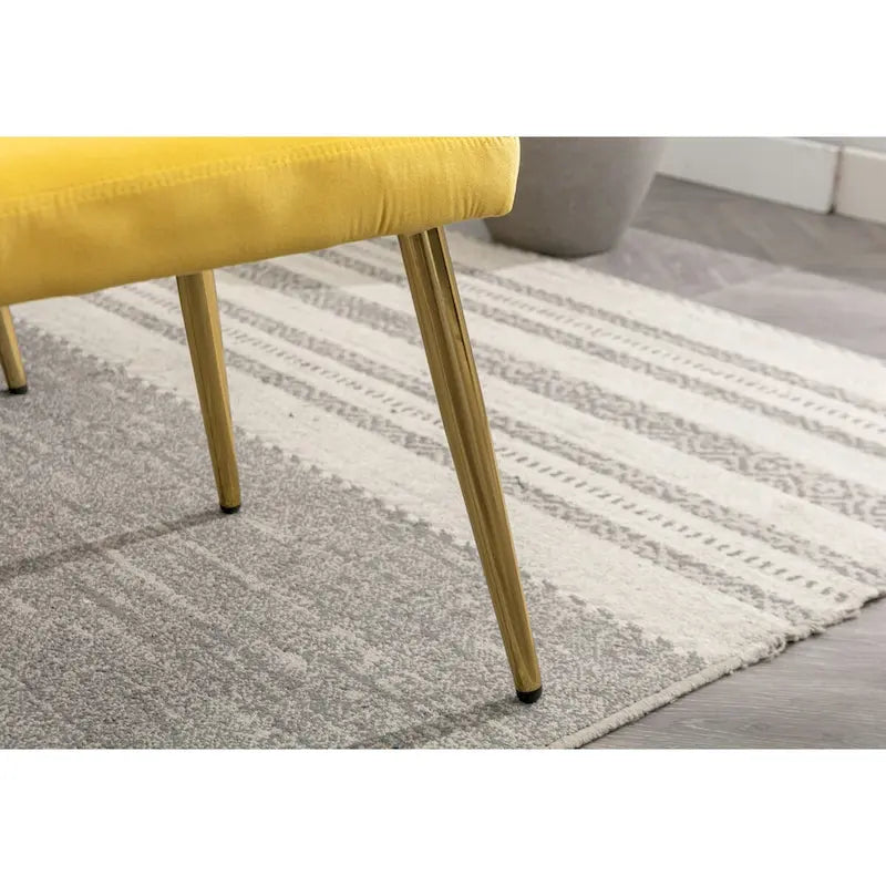 Sillón Acentual de Terciopelo con Reposabrazos y Respaldo Ajustables, Sillón Tapizado con Botones, Sillón Reclinable Individual con Otomana