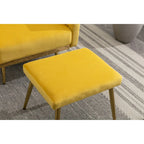 Sillón Acentual de Terciopelo con Reposabrazos y Respaldo Ajustables, Sillón Tapizado con Botones, Sillón Reclinable Individual con Otomana
