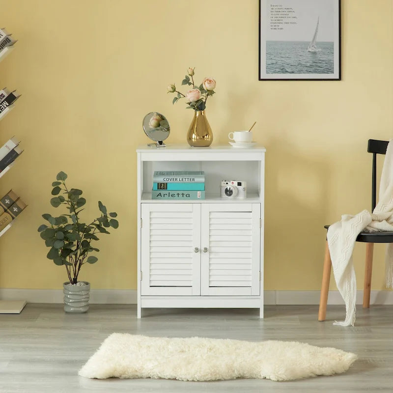 Mueble de lavabo de baño de madera blanca moderno con almacenaje