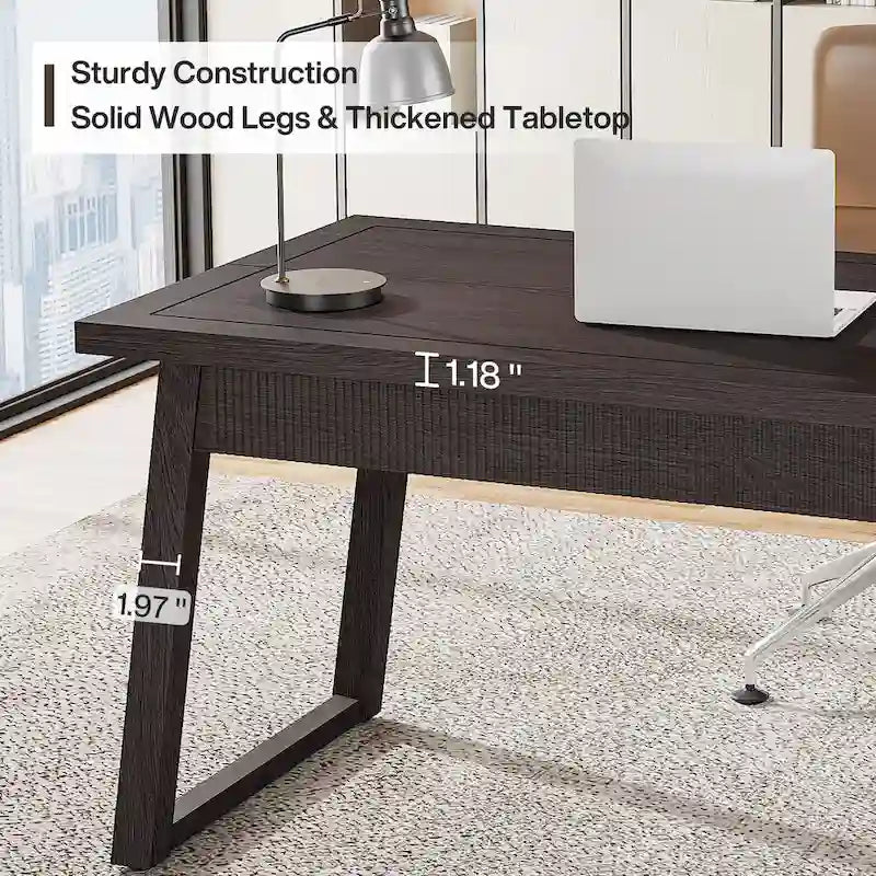 Escritorio ejecutivo, escritorio para computadora con cajón, madera maciza