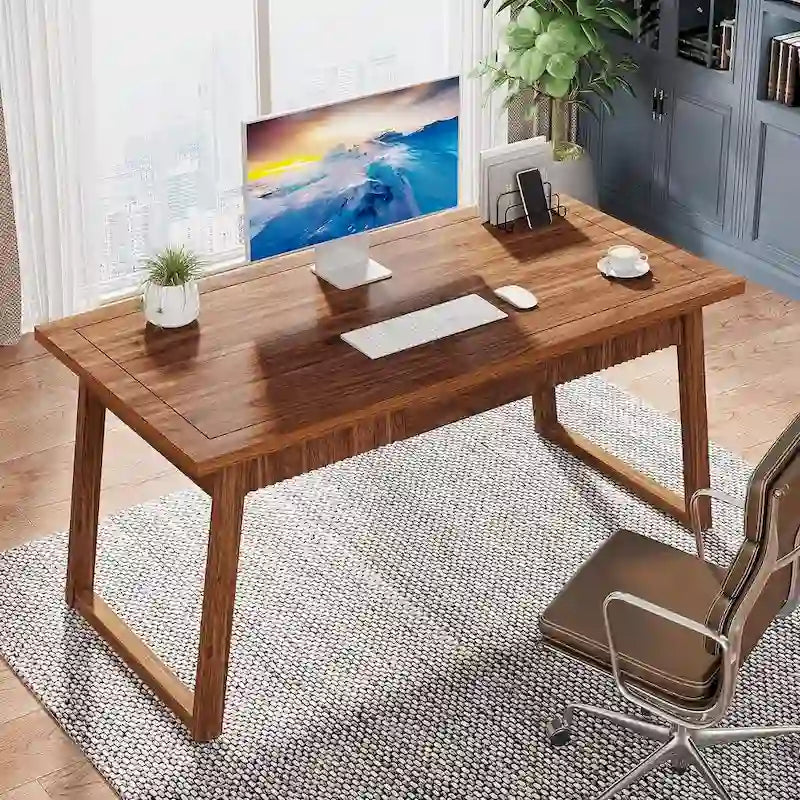 Escritorio ejecutivo, escritorio para computadora con cajón, madera maciza