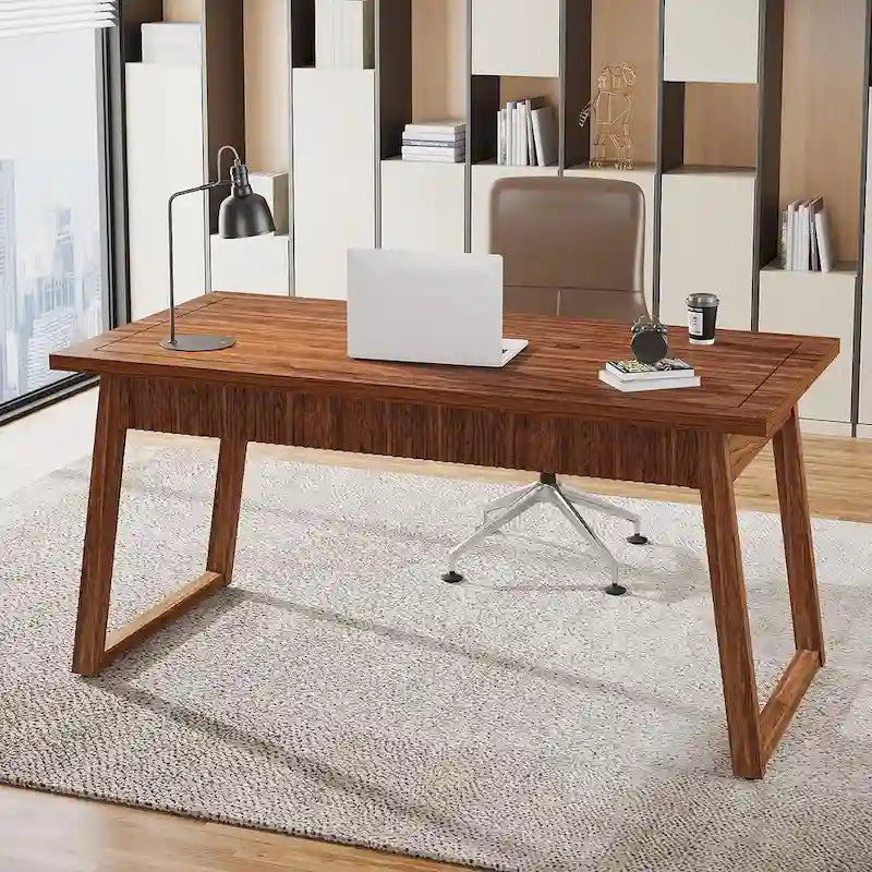 Escritorio ejecutivo, escritorio para computadora con cajón, madera maciza