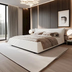 Base de Cama King Size Tapizada en Terciopelo con Cabecero Acolchado Suave