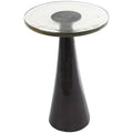 Mesa auxiliar acentuada con forma de cono y tapa de cristal texturizado - Negro u Oro -