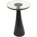  Cone Side End Accent Table with Textured Glass Tabletop - Black or Gold - 