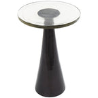 Mesa auxiliar acentuada con forma de cono y tapa de cristal texturizado - Negro u Oro -