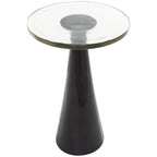 Mesa auxiliar acentuada con forma de cono y tapa de cristal texturizado - Negro u Oro -