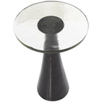 Mesa auxiliar acentuada con forma de cono y tapa de cristal texturizado - Negro u Oro -