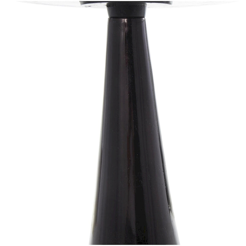 Mesa auxiliar acentuada con forma de cono y tapa de cristal texturizado - Negro u Oro -