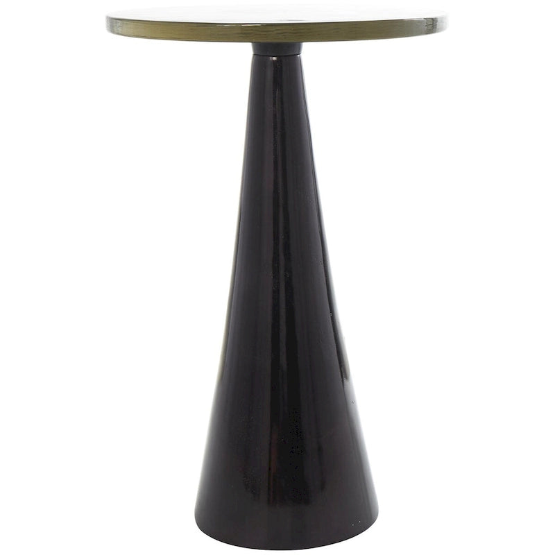 Mesa auxiliar acentuada con forma de cono y tapa de cristal texturizado - Negro u Oro -
