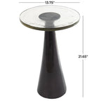 Mesa auxiliar acentuada con forma de cono y tapa de cristal texturizado - Negro u Oro -