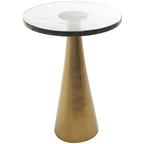 Mesa auxiliar acentuada con forma de cono y tapa de cristal texturizado - Negro u Oro -