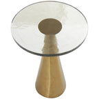 Mesa auxiliar acentuada con forma de cono y tapa de cristal texturizado - Negro u Oro -