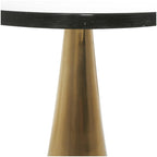 Mesa auxiliar acentuada con forma de cono y tapa de cristal texturizado - Negro u Oro -