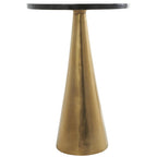Mesa auxiliar acentuada con forma de cono y tapa de cristal texturizado - Negro u Oro -
