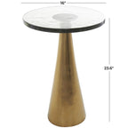 Mesa auxiliar acentuada con forma de cono y tapa de cristal texturizado - Negro u Oro -